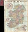 1885 Large Bacon Pocket Map of Ireland