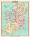 1850 Cruchley Map of Ireland