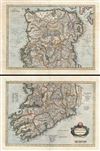 1638 Hondius Map of Ireland (2 maps)