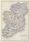 1840 Black Map of Ireland in Provinces