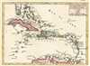 1749 Vaugondy Map of the West Indies