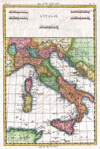 1780 Raynal and Bonne Map of Italy