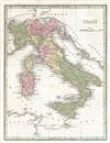 1835 Bradford Map of Italy