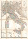 1870 Brue and Levasseur  Pocket Map of Italy