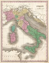 1827 Finley Map of Italy