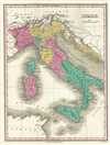 1828 Finley Map of Italy