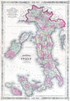1864 Johnson's Map of Italy