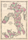 1864 Johnson Map of Italy