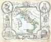 1846 Lowenberg Whimsical Map of Italy