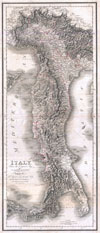 1814 Rizzi-Zannoni Map of Italy