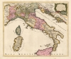 1701 Cantelli / Schenk Map of Italy Showing the Post Roads