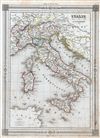 1852 Vuillemin Map of Italy