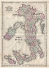 1866 Johnson Map of Italy