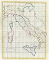 1823 Manuscript Map of Italy in Antiquity