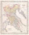 1856 Desilver Map of Northern Italy