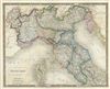 1835 Hall Map of Northern Italy : Tuscany, Piedmont, Milan, Venice