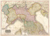 1818 Pinkerton Map of Northern Italy ( Tuscany, Piedmont, Milan, Venice )