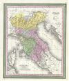 1854 Mitchell Map of Northern Italy (Tuscany, Venice, Milan)