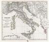 1854 Spruner Map of Italy under Saxon and Frankish Emperor to the Hohenstaufen