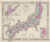1863 Johnson Map of Japan (Nippon, Kiusiu, Sikok, Yesso and the Japanese Kuriles)