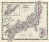 1861 Johnson Map of Japan (Nippon, Kiusiu, Sikok, Yesso and the Japanese Kuriles)