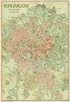 1942 Steimatzky Pictorial Map of Jerusalem