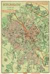 1949 Steimatzky Pictorial Map of Jerusalem