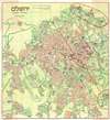1955 Steimatsky Pictorial Map of Jerusalem in Hebrew