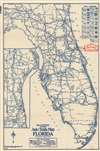 1923 Rand McNally 'Blazed Trails 'Road Map of Florida for Children