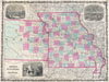 1862 Johnson Map of Kansas and  Missouri
