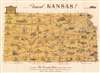 1948 Richard Pictorial Tourist Map of Kansas