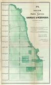 1855 Public Survey Land Office Map of Kansas and Nebraska
