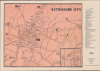 1975 Fine Art Printing City Plan of Kathmandu, Nepal