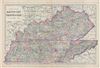 1887 Bradley Map of Kentucky and Tennessee
