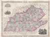 1866 Johnson Map of Kentucky and Tennessee