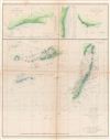 1855 U.S. Coast Survey Map of Miami, Key Biscayne, and Key West, Florida