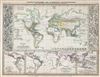 1852 Meyer Map of the World showing the Distribution of Plants