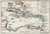 1702 De Fer Map of West Indies and the Caribbean