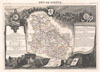 1852 Levasseur Map of the Department De L'Yonne (Burgundy or Bourgogne Wine Region)