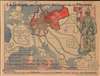 1917 Neumont Propaganda Map of Europe During World War I