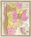 1846 Burroughs - Mitchell Map of Argentina, Uruguay, Chile in South America