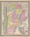 1853 Mitchell Map of Argentina ( La Plata ), Uruguay and Chili