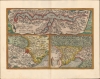 1595 Ortelius Map of Lake Como, Rome, and the Upper Adriatic