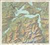 1948 Orell Fussli Tourist Map of Lake Lucerne and Vicinity, Switzerland