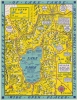 1947 Lindgren Humorous Pictorial Map of Lake Tahoe