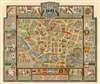 1949 Denis Mason Jones Pictorial Map of Leeds, England
