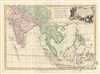1778 Bonne Map of India, Southeast Asia and The East Indies (Thailand, Borneo)
