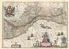 1646 Blaeu Map of Liguria or the Republic of Genoa, Italy