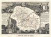 1852 Levasseur Map of the Department de Loir-et-Cher, France (Loire Valley Wine Region)