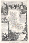 1847 Levasseur Map of the Dept. De La Loire, France